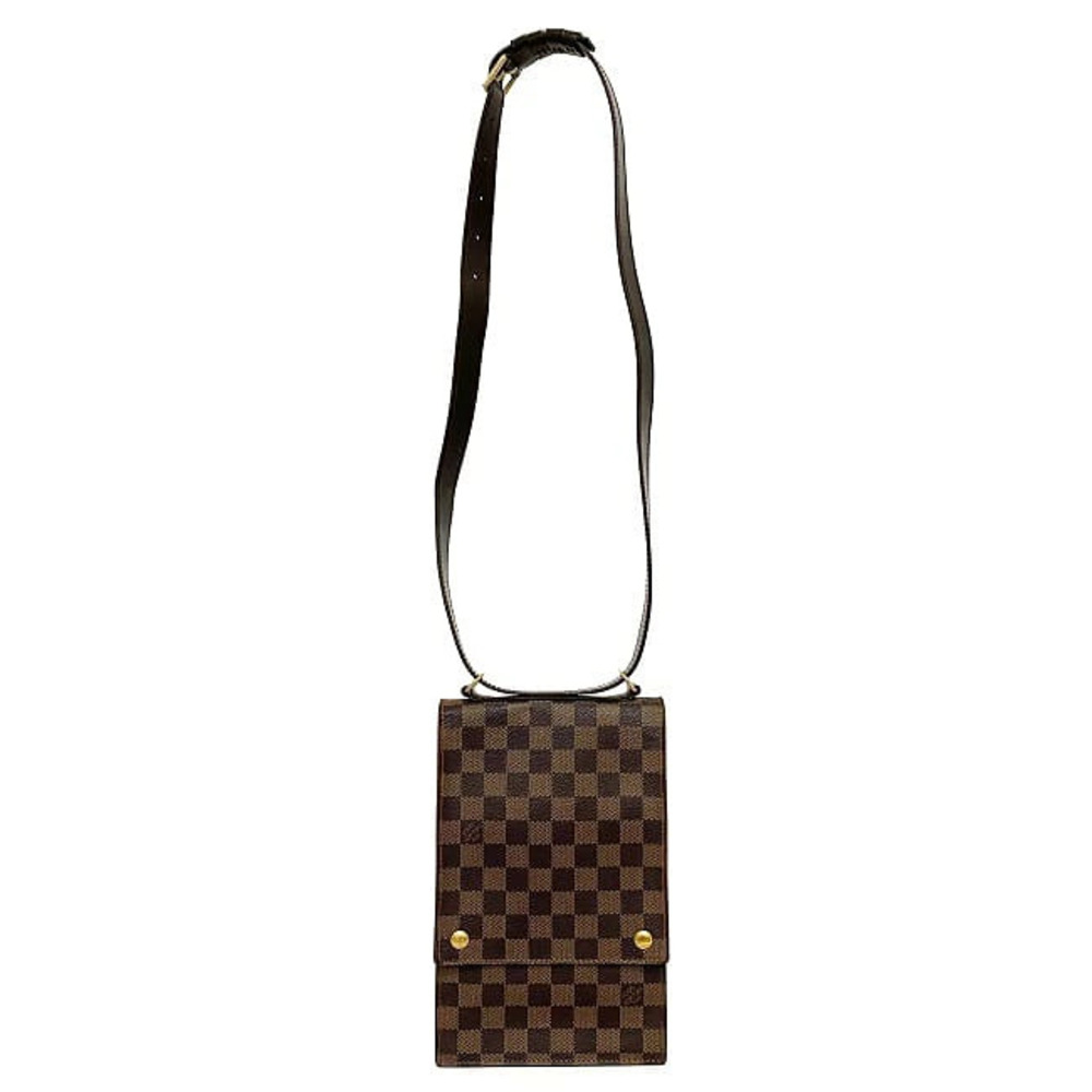 Louis Vuitton Crossbody Portobello Bag Damier Shoulder Ebene Brown Map Brown
